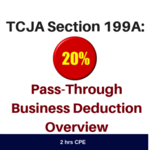 TCJA Section 199A Pass-Through Business Deduction